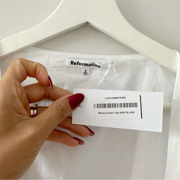 Reformation Meela Linen Top in White - Picture 6 of 7